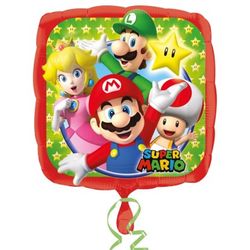 BALÓNEK fóliový Super Mario čtverec 43cm