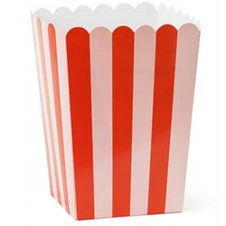 Krabičky na popcorn červeno-bílé 6ks
