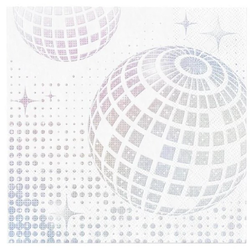 Ubrousky Disco koule stříbrno-bílé 33x33cm 10ks
