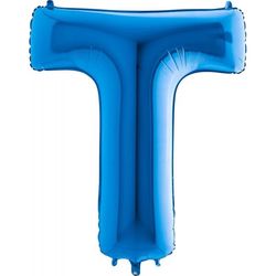 Balónek fóliový písmeno modré T 102 cm