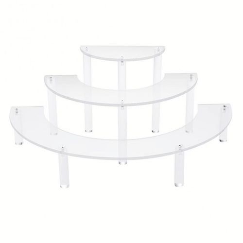 Servírovací stojan na dezerty schůdky akrylové půlkruh 3 patra 40 x 16,5 cm