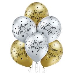 BALÓNKY latexové Happy New Year lesklé 6ks