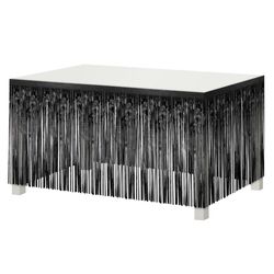 Dekorační třásně na stůl černé 80 x 300 cm