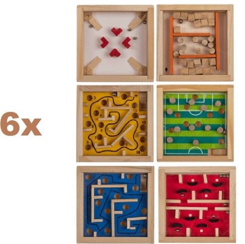 Dřevěná hra Labyrint mix druhů 9 x 9 cm