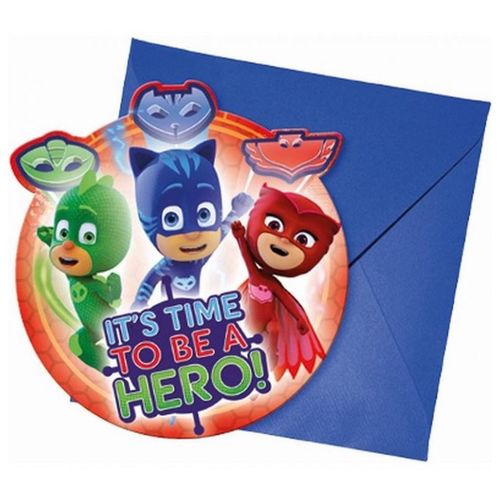 Pozvánky PJ Masks 6 ks