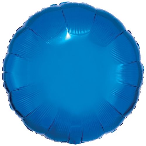 Balónek fóliový metalický kruh modrý 43 cm