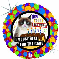 BALÓNEK fóliový Grumpy Cat Cake 46 cm