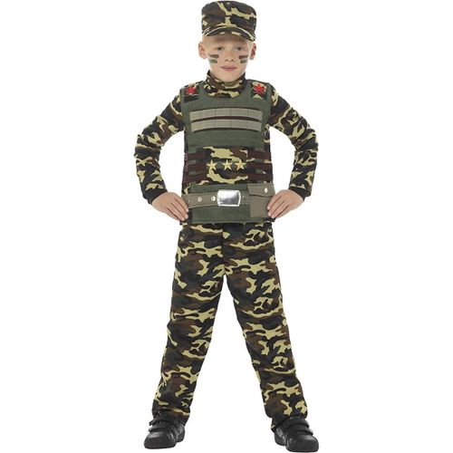 Vojenský maskovací kostým pro chlapce, zelený