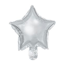 Balónky fóliové hvězdy stříbrné 25 cm 25 ks