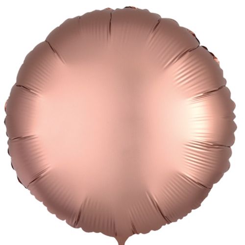 Balónek fóliový saténový růžově měděný 43 cm