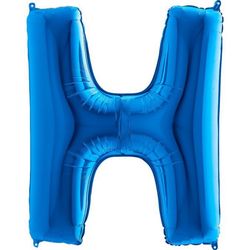 Balónek fóliový písmeno modré H 102 cm