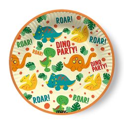 Talířky papírové Dino party Color 18 cm 8 ks