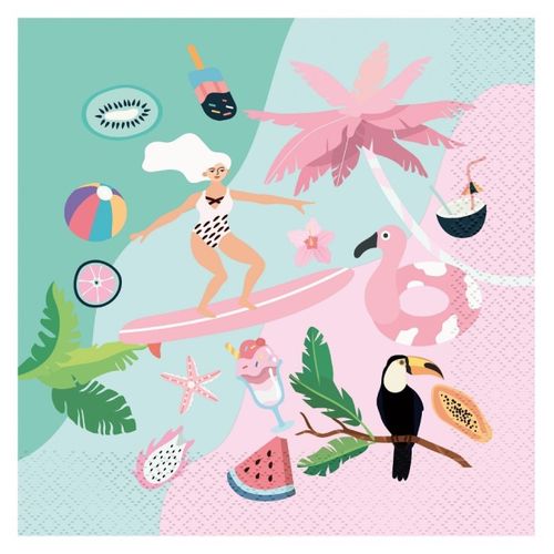Ubrousky papírové Summer Let´s Party surfing 33 x 33 cm 20 ks