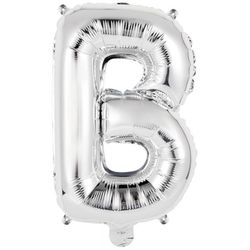 BALÓNEK fóliový mini písmeno B stříbrné 34cm