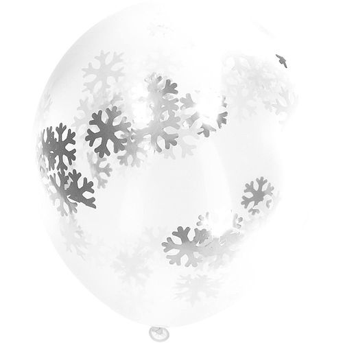 Balónky se sněhovými vločkami Konfety 30 cm 4 ks