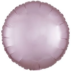 Balónek fóliový saténový kruh pastelově růžový 43 cm