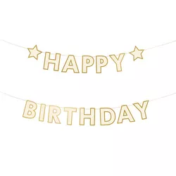 Banner Happy Birthday papírový 220x14,5 cm