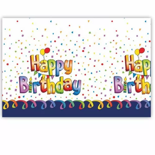 Plastový ubrus Happy Birthday 120 x 180 cm