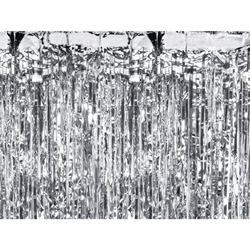 Dekorace závěs fóliový stříbrný 100x200cm