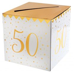 Box na přání 50. narozeniny zlatý