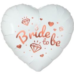 Balónek fóliový srdce bílé Bride to be 46 cm