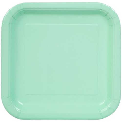 TALÍŘE papírové čtvercové mint 23x23cm 14ks
