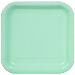 TALÍŘE papírové čtvercové mint 23x23cm 14ks