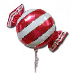 Balón fóliový Bonbón s proužky červený
