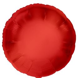 Balónek fóliový metalický kruh červený 43 cm