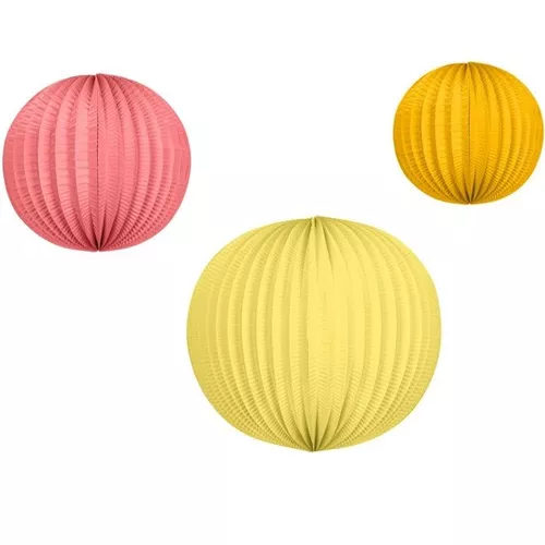 Závěsné lampiony oranžová, žlutá, růžová