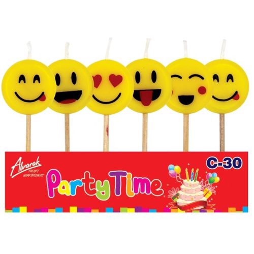 Svíčky narozeninové Smile 6 ks