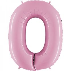 Balónek fóliový číslo 0 růžové 102 cm