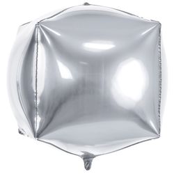 Balónek fóliový krychle stříbrná 35cm