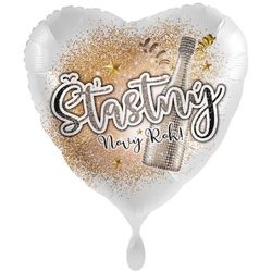 BALÓNEK fóliový srdce Šťastný nový rok