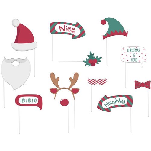 Rekvizity do fotokoutku Merry Christmas 12 ks