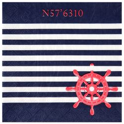 UBROUSKY modré námořnické s červeným kormidlem 16,5 x 16,5 cm