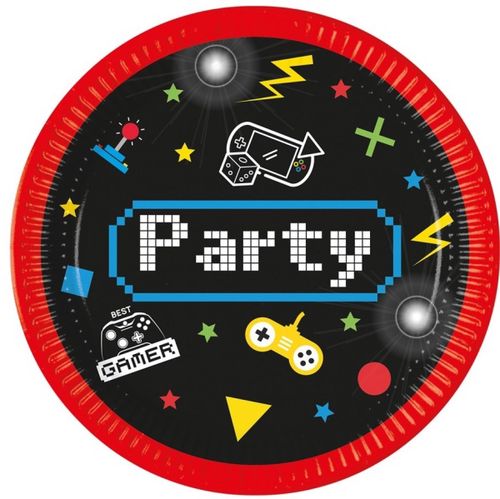 TALÍŘKY papírové Gaming Party 23cm 8ks