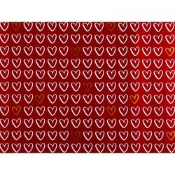 Balicí papír červený Srdce 0,7 x 2 m