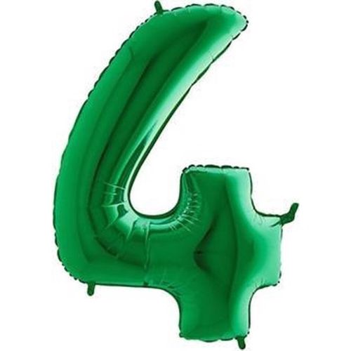 Balónek fóliový číslice zelená 4 1ks