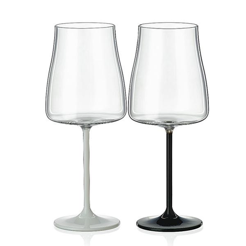 Crystalex Sklenice Black White stems 400 ml 2 ks