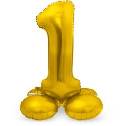 BALÓNEK fóliový číslo 1 na podstavci zlaté 72cm