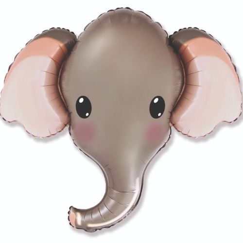 BALÓNEK fóliový Hlava slona šedá 81 x 99 cm