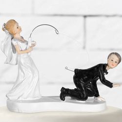 Svatební figurka Nevěsta a ženich na udičce