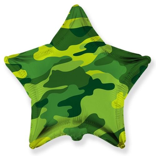 BALÓNEK fóliový Hvězda maskáčová zelená 46cm