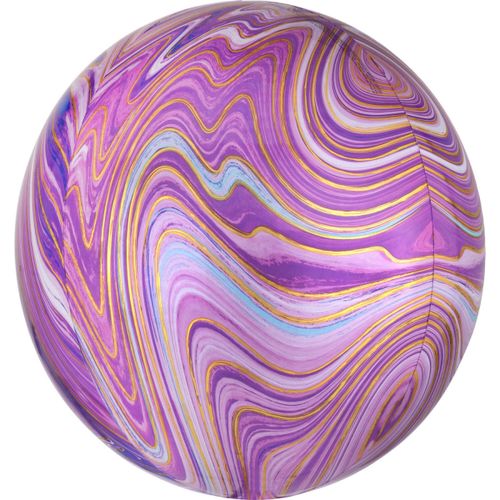 BALÓNEK fóliový MARBLEZ koule barevná Fialová 40cm