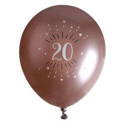 BALÓNKY latexové chromové "20" Rose Gold 30cm 6ks