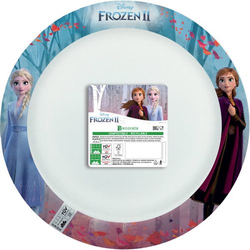 TALÍŘE papírové kompostovatelné Frozen 2 24cm 8ks