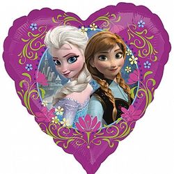 BALONEK FOLIOVÝ  Frozen Anna a Elsa v srdíčku 45cm