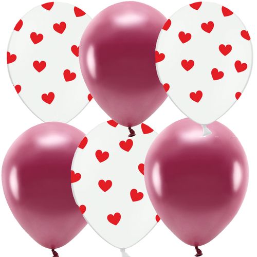 BALONKY MIX bordo hearts 6 ks