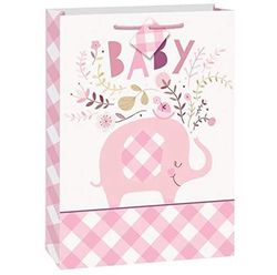 TAŠKA dárková XXL Baby Slon růžový 32,5x45,5cm